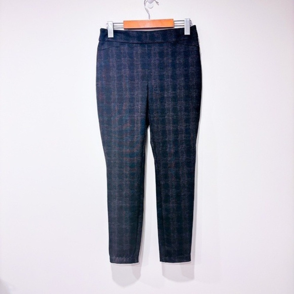 REITMANS Grey‎ Plaid Pull On Skinny Stretch Tailored Office Pants Size 6